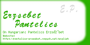 erzsebet pantelics business card